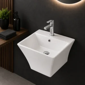 PROTON Wall Mounted Ceramic Wash Basin – White