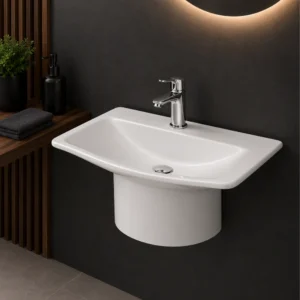 CORAL Wall Mounted Ceramic Wash Basin – White