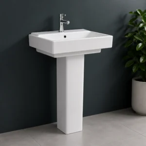 Crowny Ceramic Pedestal Wash Basin – Bold Modern Design