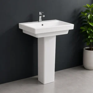 Victoria Ceramic Pedestal Wash Basin – Premium Wide Modern Design