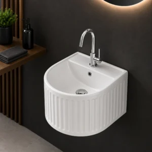 REDON-X Designer Wall Mounted Ceramic Wash Basin – White