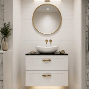 Lam24 24” Wall Hung White Bathroom Vanity
