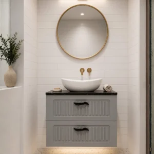 Lam24 24” Wall Hung Grey Bathroom Vanity