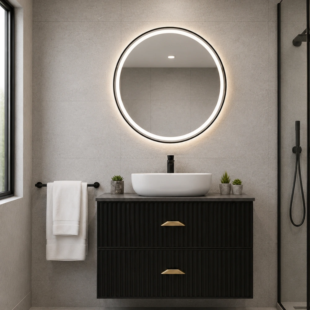 BJ5 32” Wall Hung Black Bathroom Vanity