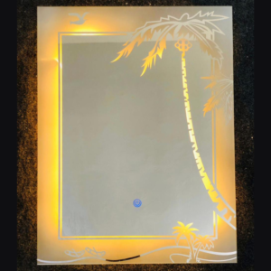 Designer Tropical 3 Colors LED Bathroom Mirror | L18 Vertical | 45x60 cm