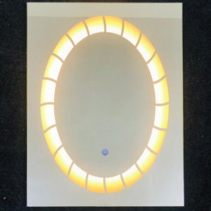 Oval Halo LED Bathroom Mirror | L05 Vertical | 3 Colors LED | 60x45 cm