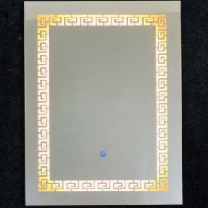 Greek Pattern LED Bathroom Mirror | L06 Vertical | 3 Colors LED | 45x60 cm