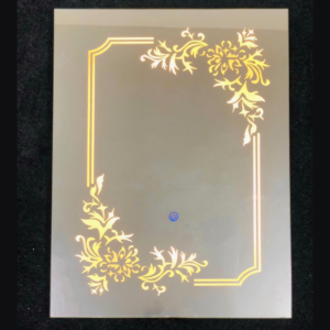 Elegant Floral LED Bathroom Mirror | L12 Vertical | 3 Colors LED | 60x45 cm