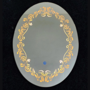 Decorative Oval LED Bathroom Mirror | L13 Vertical | 3 Colors LED | 45x60 cm