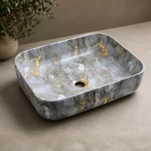 Baath Jewel Royal Marble Gold Basin – MO-MB2070-05
