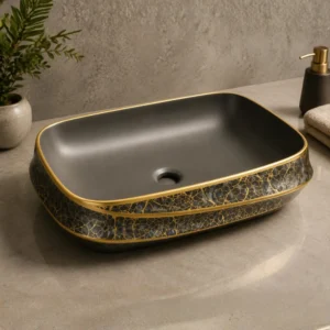 Baath Jewel Titan Gold Marble Basin – EQTT-5001