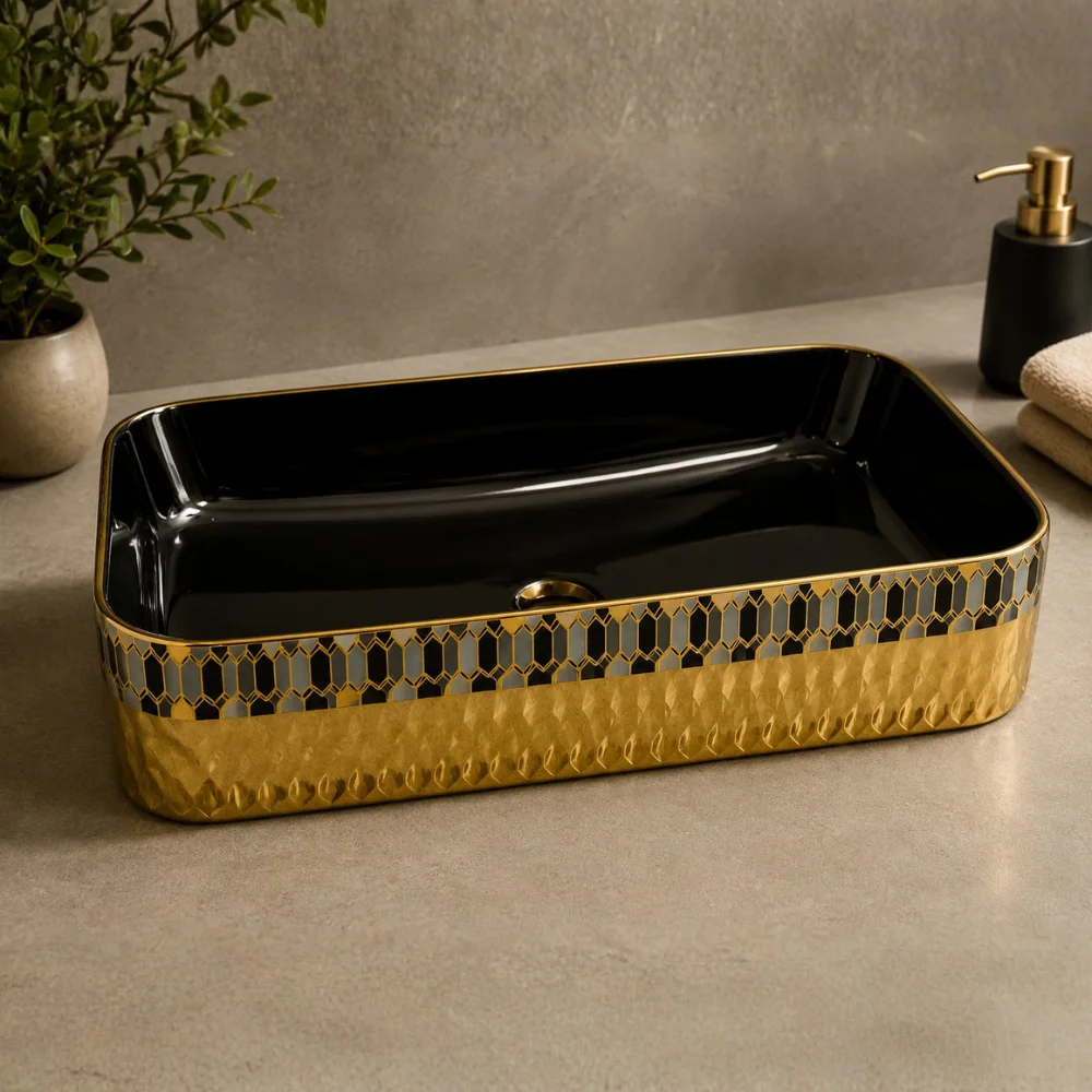 Baath Jewel Regal Noir Gold Basin – EQP-3003