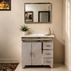 Premium Luxury PVC Bathroom Vanity Cabinet with Mirror | Model 3202