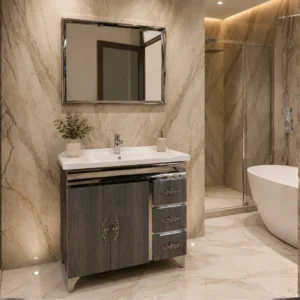 Grey Wood Bathroom Vanity – 3204