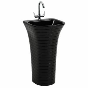 Porsche-X Black Glossy Wash Basin (Pedestal Basin)