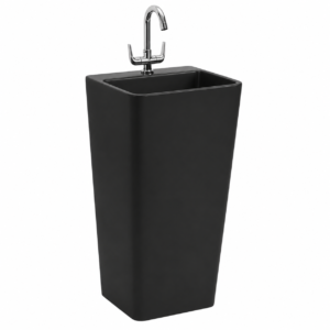 Tesla Royal Black Matt Wash Basin (Pedestal Basin)