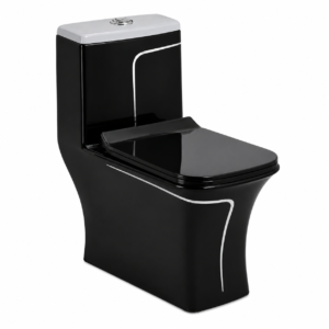 Pajero S/P Black Glossy One-Piece Toilet