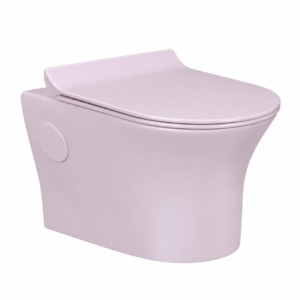 Cute Peach Matt Rimless Wall-Hung WC