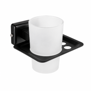 EB-805 Matte Black Stainless Steel Tumbler Holder with Soap Dish