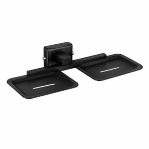EB-807 Matte Black Stainless Steel Double Soap Dish