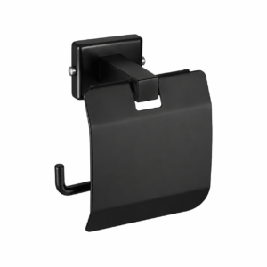 EB-810 Matte Black Stainless Steel Toilet Paper Holder with Cover