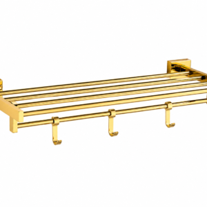 EP-1501 Gold Finish Stainless Steel Towel Rack with Hooks