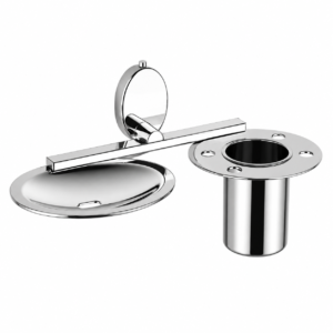 JC-908 Stainless Steel Soap Dish with Tumbler Holder
