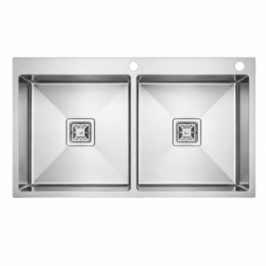 Top Mounted Double Bowl Kitchen Sink (37" × 18" × 10")