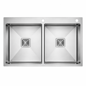 Top Mounted Double Bowl Kitchen Sink (45" × 20" × 10")