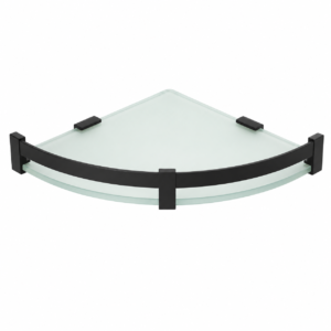 Glass Corner Shelf (Matte Black Finish)