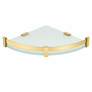 Glass Corner Shelf (PVD Gold Finish)