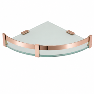 Glass Corner Shelf (PVD Rose Gold Finish)