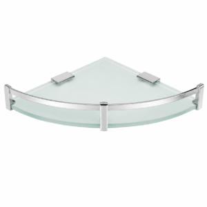 Glass Corner Shelf (CP / Matte Black Finish)