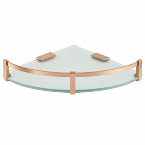 Glass Corner Shelf (PVD Rose Gold Finish)